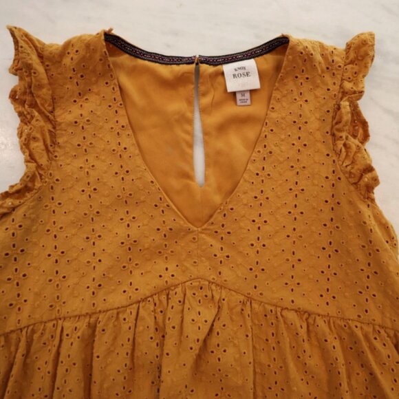 🍁 Perfect for Fall~Knox Rose~ Ruffle Eyelet A-Line Dress - Picture 2 of 5